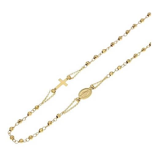 Gioielleria Momenti Preziosi girocollo rosario in oro giallo 18kt 750/1000 con sfere sfaccettate unisex