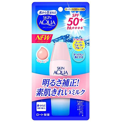 SKIN AQUA uv super moisture milk sunscreen unscented milky pink 40ml spf50+ / pa++++ water sensitive emulsion uv containing 4 kinds of moisturizing ingredients