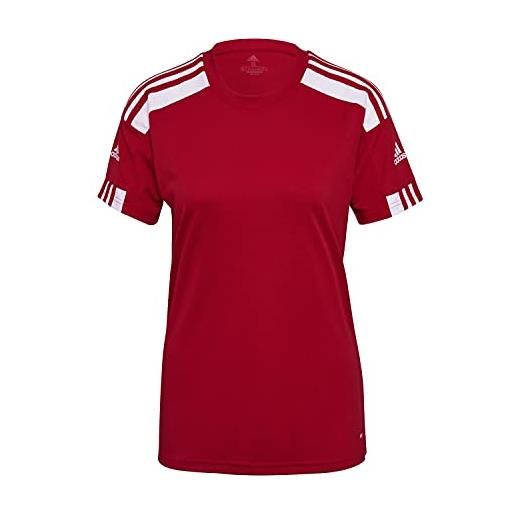 adidas squadra 21 short sleeve jersey t-shirt, team power red/white, s donna