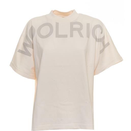 WOOLRICH t-shirt in puro cotone con maxi stampa