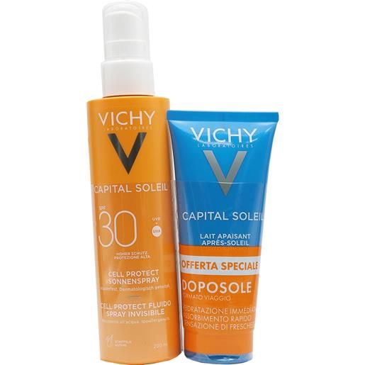 Vichy capital soleil cell protect fluido spray spf30 + omaggio latte doposole