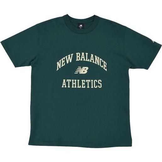New Balance t-shirt uomo New Balance athletics cotone verde