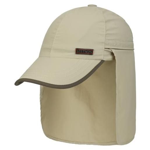 Stetson sanibel outdoor baseball cap donna/uomo - cappellino estivo protezione uv con visiera, fodera, pistagna primavera/estate - l (58-59 cm) beige
