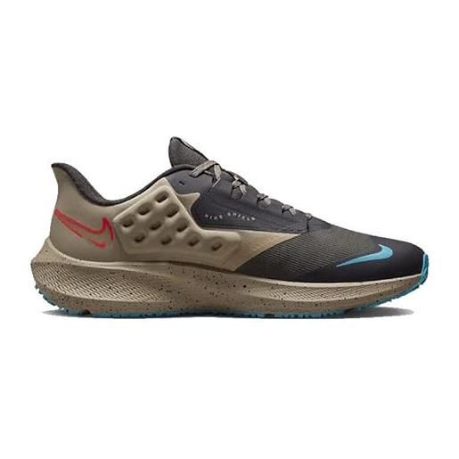 Nike air zoom pegasus 39 shield, scarpe da corsa su strada a prova di maltempo uomo, multicolore (medium ash bright crimson khaki), 46 eu