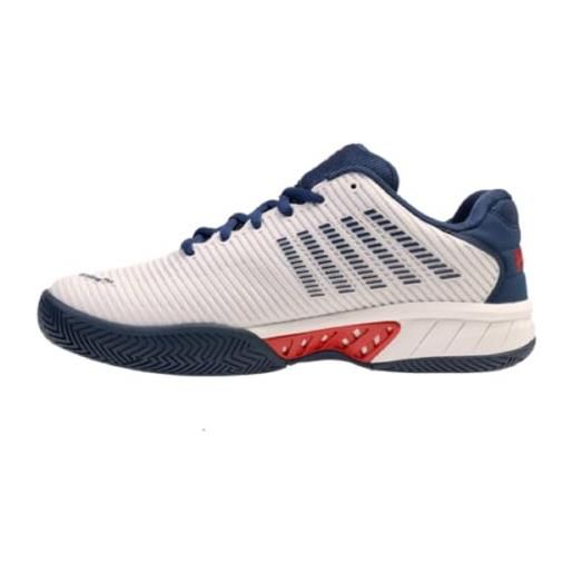 K-Swiss scarpe da tennis hypercourt express 2 da uomo, blanc de blanc/blu opale/lecca-lecca, 46 eu
