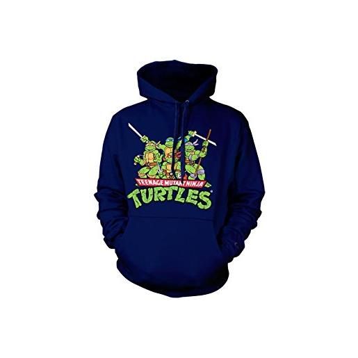 Teenage Mutant Ninja Turtles tartarughe hooded felpa sweater distressed group size l