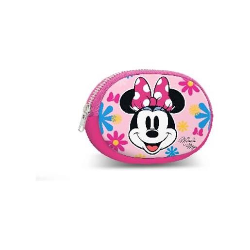 Disney minni mouse floral-portamonete pill per bambine e ragazze, rosa, 12 x 8,5 cm