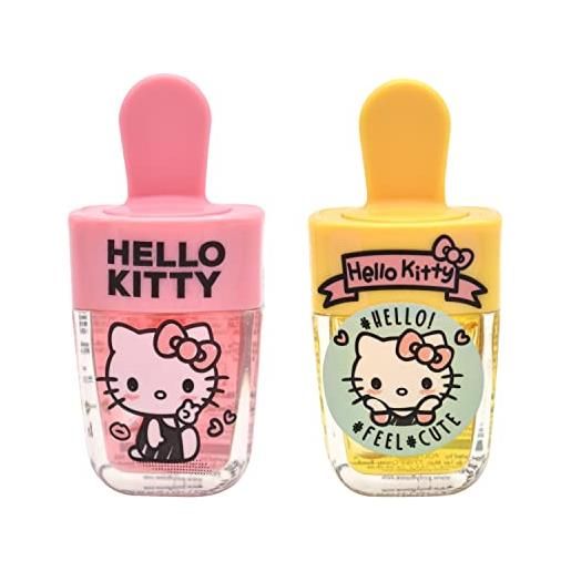 Mevsim Store hello kitty lucidalabbra set 2x5ml - - labbra brillanti al profumo di fragola e ananas- lip glow idratante- a lunga durata- ideale per i viaggi. 