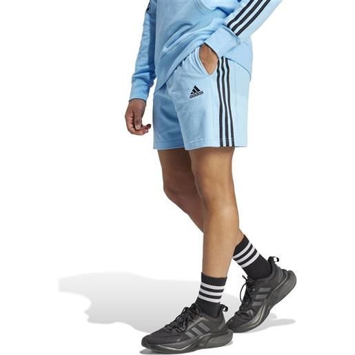 Pantaloncini shorts uomo adidas ess single jersey 3-stripes 7 azzurro is1379