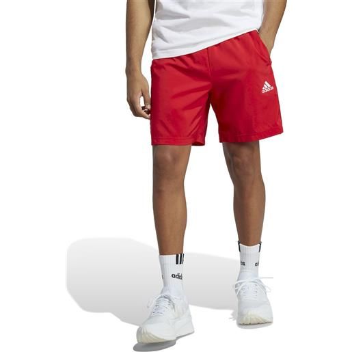 Pantaloncini shorts uomo adidas 3 stripes chelsea woven rosso con tasche ic1486