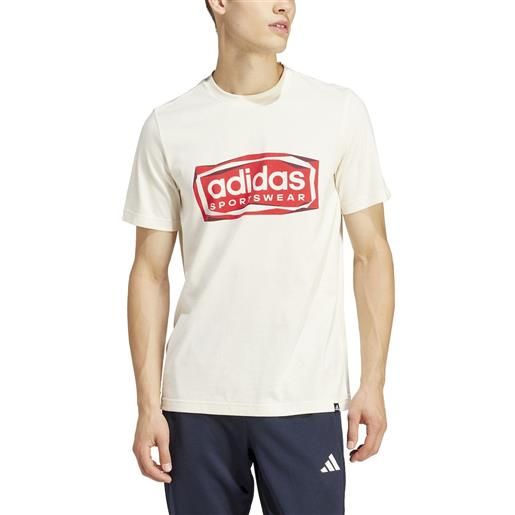 T-shirt maglia maglietta uomo adidas beige folded sportswear graphic is2880
