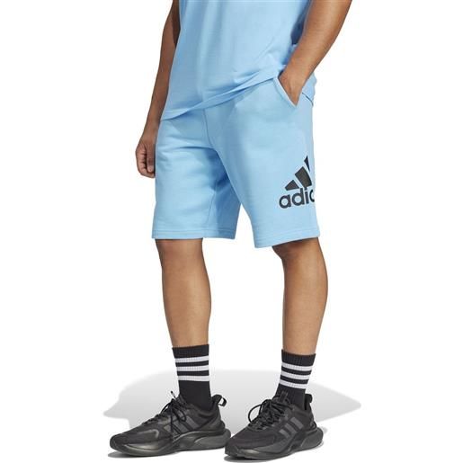 Pantaloncini shorts uomo adidas essentials big logo french terry azzurro is0001