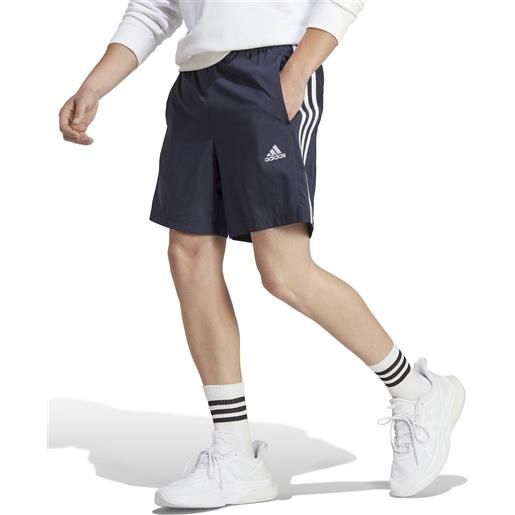 Pantaloncini shorts uomo adidas 3 stripes chelsea woven blu bianco con tasche ic1485