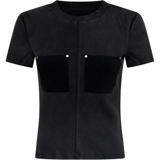 Dion Lee panelled fine-ribbed t-shirt - nero