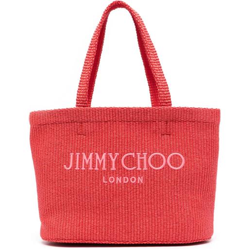 Jimmy Choo borsa tote con ricamo logo - rosa