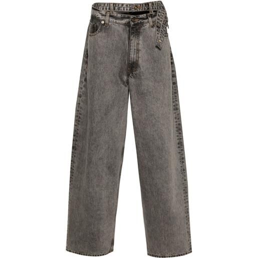 Y/Project jeans taglio comodo evergreen - grigio