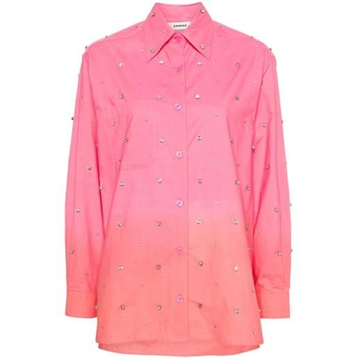 SANDRO camicia con cristalli - rosa
