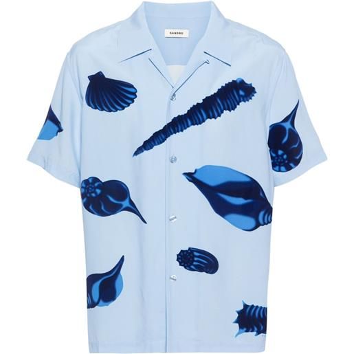 SANDRO camicia con stampa grafica - blu