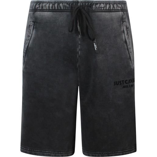 JUST CAVALLI shorts grigi con mini logo per uomo