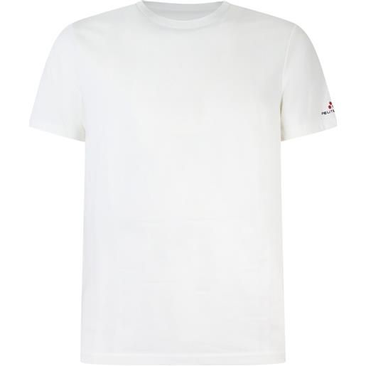 PEUTEREY t-shirt bianca trama piquè per uomo