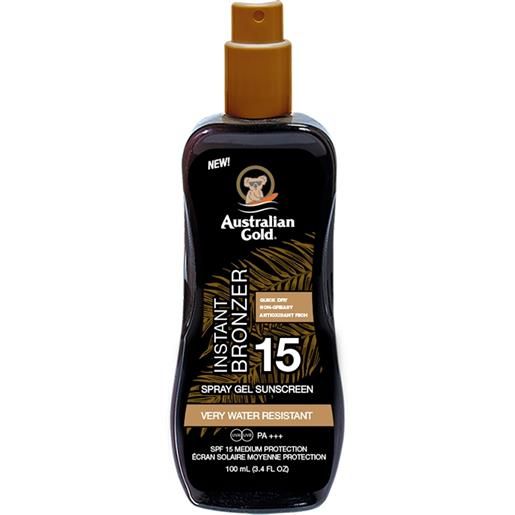 AUSTRALIAN GOLD spray gel sunscreen instant bronzer spf15 100 ml