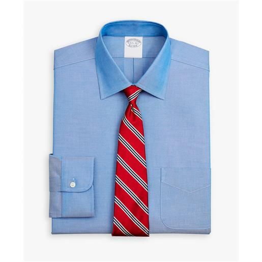 Brooks Brothers camicia blu medio con vestibilità tradizionale non-iron in cotone supima elasticizzato con collo ainsley