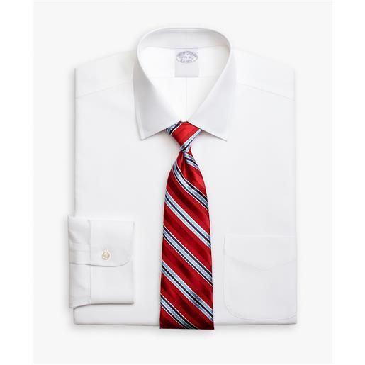 Brooks Brothers camicia bianca con vestibilità tradizionale non-iron in cotone supima elasticizzato con collo ainsley bianco
