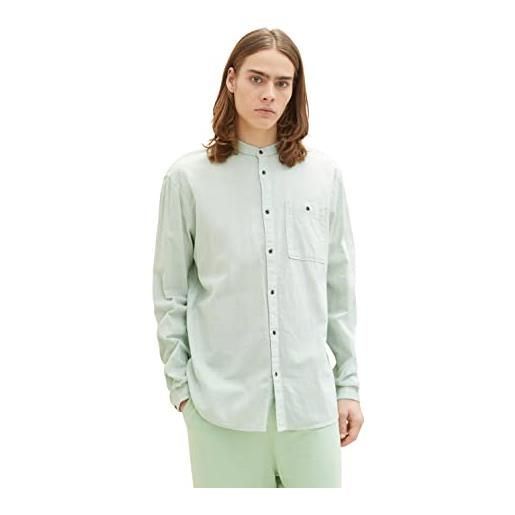 TOM TAILOR Denim camicia, uomo, verde (green white chambray 31150), l