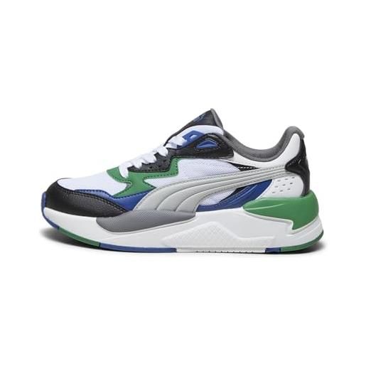 PUMA x-ray speed jr, scarpe da ginnastica, white-cool light gray black-archive green, 37.5 eu