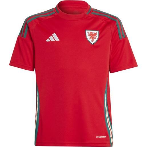 Adidas wales 23/24 junior short sleeve t-shirt home rosso 7-8 years