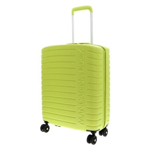 Mandarina Duck FLYDUCK Trolley Cabin EXP - Blu Porcellana, Valigia Superleggera In Policarbonato Con Ruote Doppie E TSA