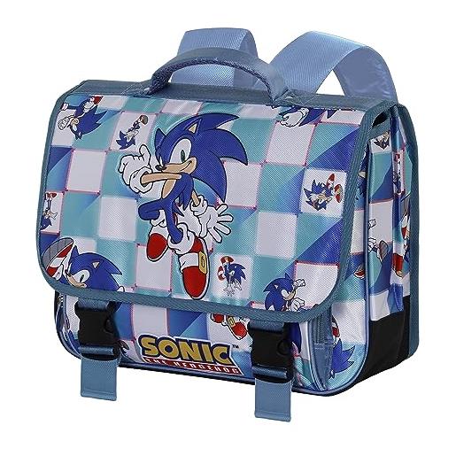 Sonic The Hedgehog - SEGA -sonic blue lay-zaino cartable 2.0, blu, 38 x 30 cm, capacità 13.5 l