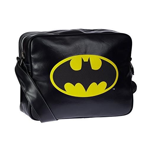 Batman karactermania- Batman borsa tracolla basic messenger, colore nero (negro), 35 cm, 44106