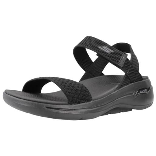 Skechers go walk arch fit sandal polished, sandali donna, tessuto nero, 36 eu