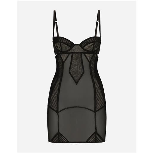 Dolce & Gabbana miniabito in tulle con dettagli corsetteria
