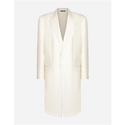 Dolce & Gabbana cappotto monopetto in twill di seta