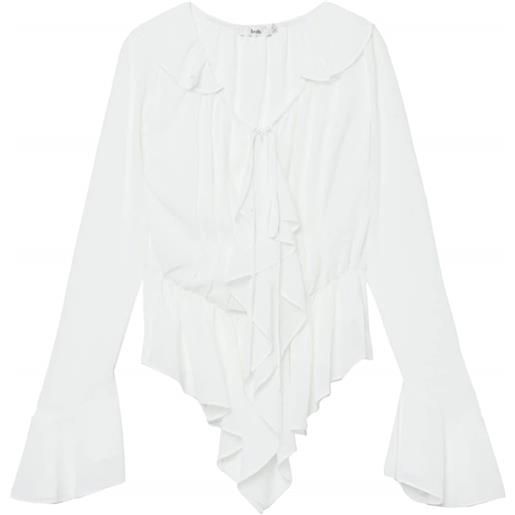 b+ab ruffled peplum blouse - bianco