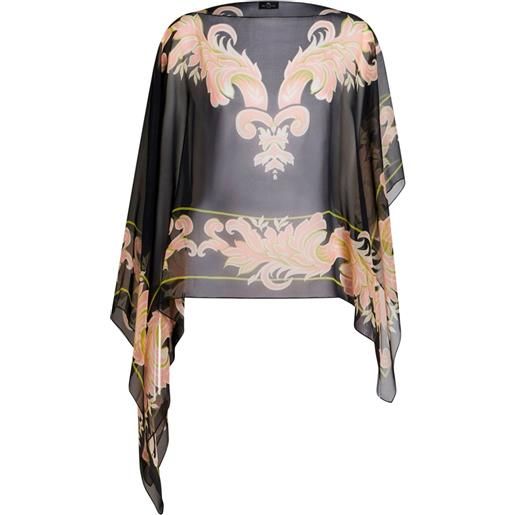 ETRO poncho con stampa venus - nero