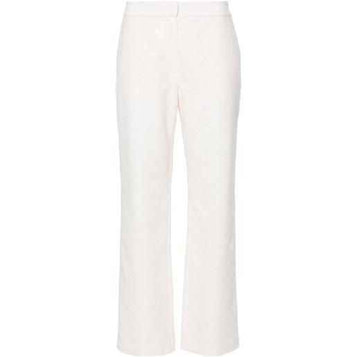Claudie Pierlot pantaloni dritti con paillettes - bianco