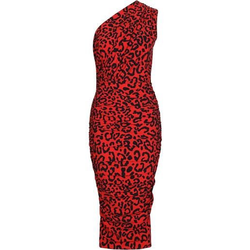Dolce & Gabbana abito monospalla con stampa - rosso