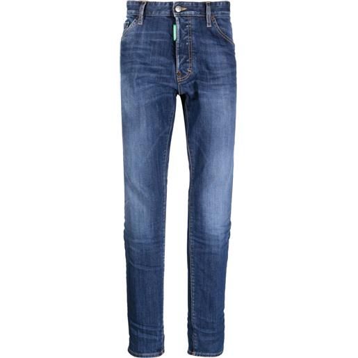 Dsquared2 jeans con cuciture a contrasto - blu