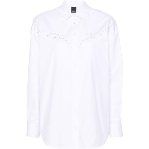 PINKO camicia con ricamo - bianco