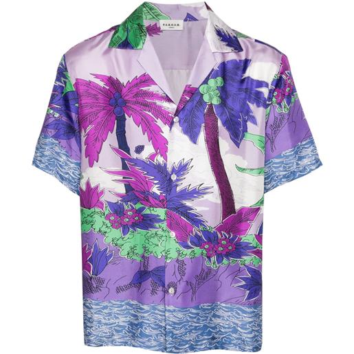 P.A.R.O.S.H. camicia con stampa palm tree - viola