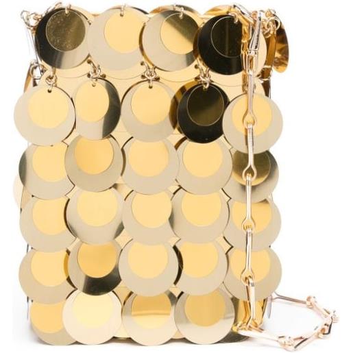 Rabanne borsa sparkle discs mini con paillettes - oro