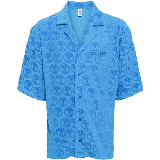 Moschino camicia con ricamo - blu