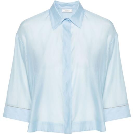 Peserico camicia con perline - blu