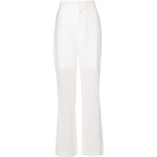 Victoria Beckham pantaloni dritti semi trasparenti - bianco