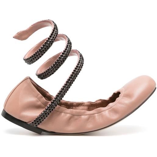 René Caovilla cleo leather ballerina shoes - rosa