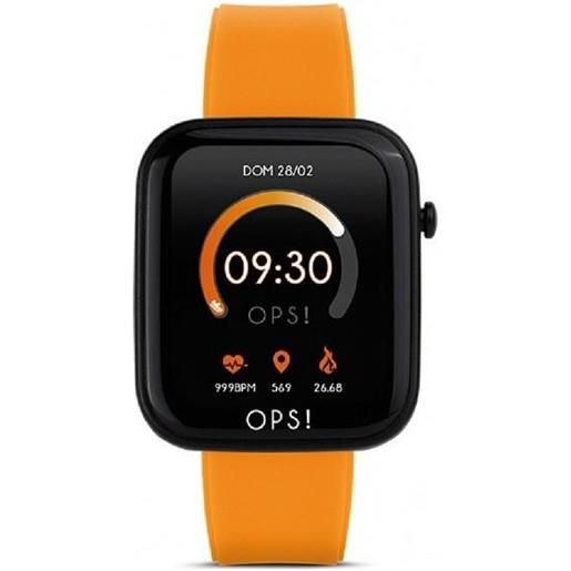 OPS orologio smartwatch active cassa 43mmx38mm con cinturino in silicone arancione fluo