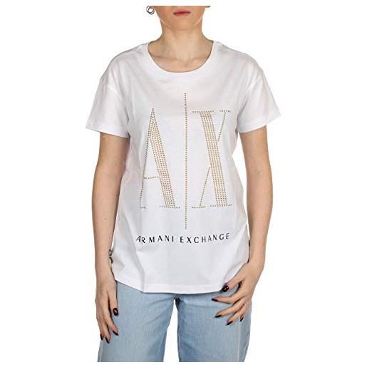 Armani Exchange t-shirt 8nytdxyjg3z8218 t-shirt da donna, nero (black/studs), m